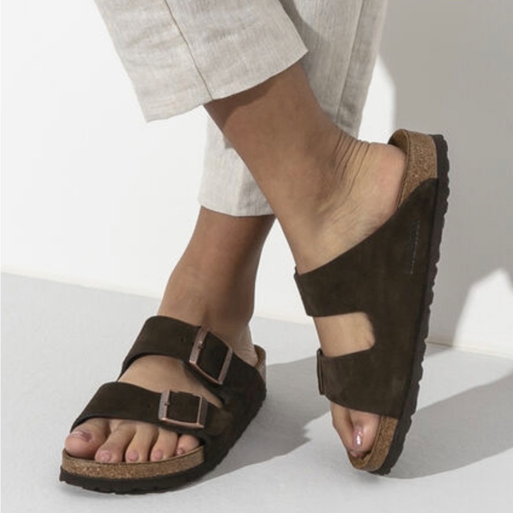 Mocha soft bed Birkenstock sandals size 39